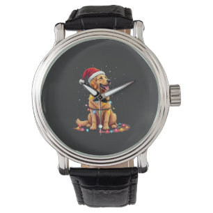 Dog Golden Retriever Santa Christmas Xmas Lights ( Watch