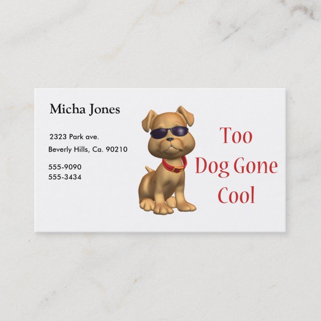 Dog Gone Cool Doggy Business Card (Front)