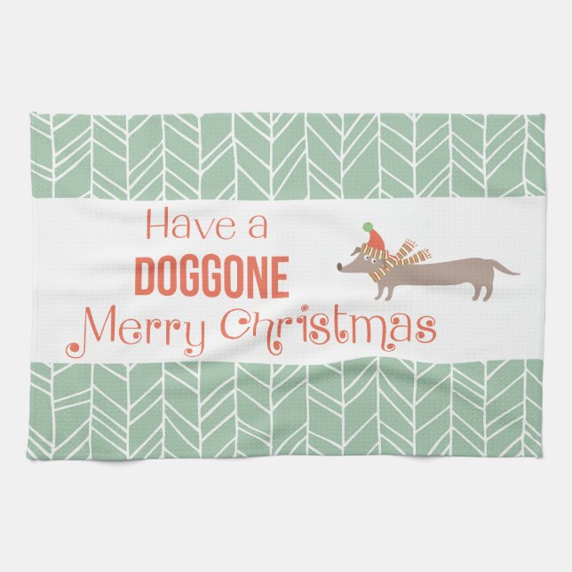 Dog Gone Merry Christmas Kitchen Towel (Horizontal)