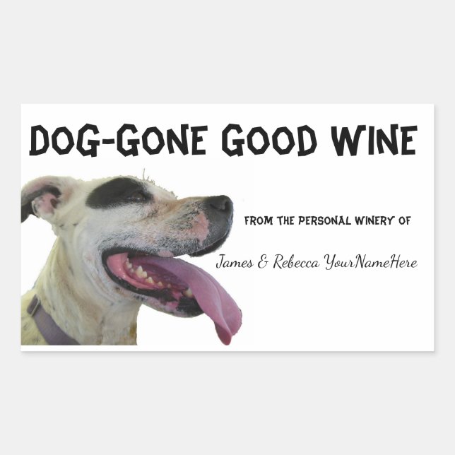 Dog Gone Personalized Wine Labels Humour (Front)