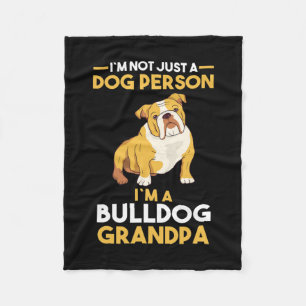 Dog Grandfather English Bulldog Grandpa Fleece Blanket