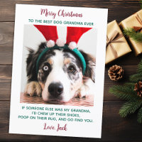 Dog Grandma Funny Personalized Pet Photo Christmas