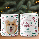 Dog Grandma Granddog Custom Pet Photo Christmas Coffee Mug<br><div class="desc">Merry Christmas to the best dog grandma ever ! Give grandma a cute personalized pet photo mug from her best friend and favourite grandchild, the dog! Our Dog Grandma Christmas Coffee Mug features festive red and green paw prints and bones pattern. "Merry Christmas - Best Dog Grandma Ever, xoxo the...</div>