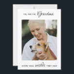 Dog Grandma Personalized Pet Photo Mother's Day Holiday Card<br><div class="desc">Happy Mother's Day the the best dog grandma ever ! Give Grandma a cute and funny personalized pet photo card from her best grandchild, the dog! "You Are The Grandma Every Dog Wishes They Had . . . Happy Mother's Day Grandma, Love the Dog" Personalize the inside with your special...</div>