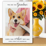 Dog Grandma Personalized Pet Photo  Plaque<br><div class="desc">Happy Birthday the the best dog grandma ever ! Give Grandma a cute and funny personalized pet photo plaque from her best grandchild, the dog! "You Are The Grandma Every Dog Wishes They Had " Personalize with your special message, the dog's name & favourite photo. This dog grandma plaque is...</div>