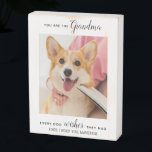 Dog Grandma Personalized Pet Photo Wooden Box Sign<br><div class="desc">Happy Birthday the the best dog grandma ever ! Give Grandma a cute and funny personalized pet photo plaque from her best grandchild, the dog! "You Are The Grandma Every Dog Wishes They Had " Personalize with your special message, the dog's name & favourite photo. This dog grandma plaque is...</div>