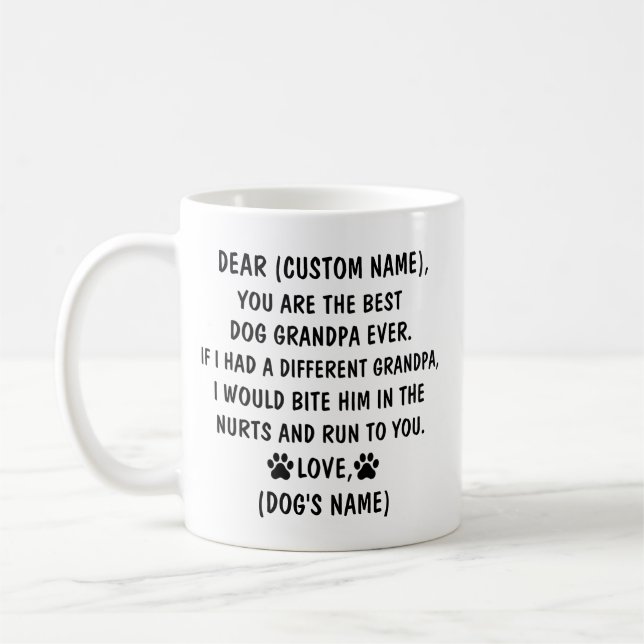 Dog grandpa gift, grandpa dog, dog grandpa mug,  coffee mug (Left)
