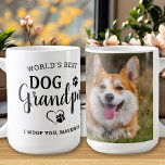 Dog Grandpa Paw Print Personalized Pet Photo Coffee Mug<br><div class="desc">World's Best Dog Grandpa ... Surprise your favourite Dog Grandpa this Father's Day , Christmas or his birthday with this super cute custom pet photo mug. Customize this dog grandpa mug with your dog's favourite photo, and name. Great gift from the dog. COPYRIGHT © 2022 Judy Burrows, Black Dog Art...</div>