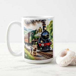 Dog Greeting steam train Coffee Mug