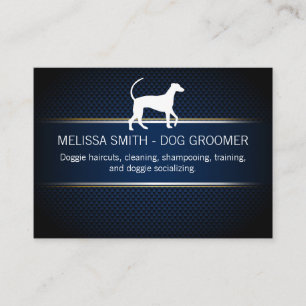 Dog Groomer   Blue Mesh Background Appointment Card