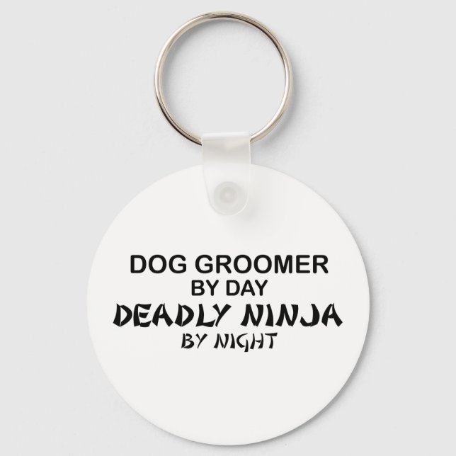 Dog Groomer Deadly Ninja Keychain (Front)