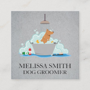 Dog Groomer   Dog Wash Square Business Card