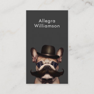 Dog Groomer Fun French Bulldog QR Code Business Card