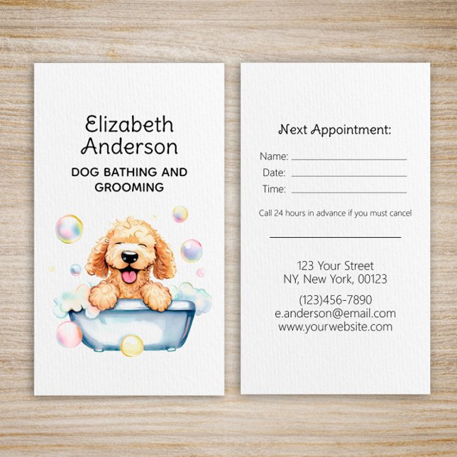 Dog Groomer Golden Doodle Appointment Business Card (Creator Uploaded)