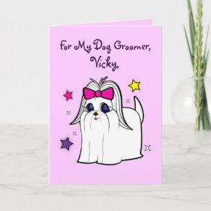 Dog Groomer Name Customizable Thank You Card