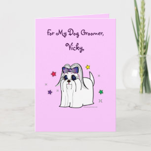 Dog Groomer Name Customizable Thank You Card