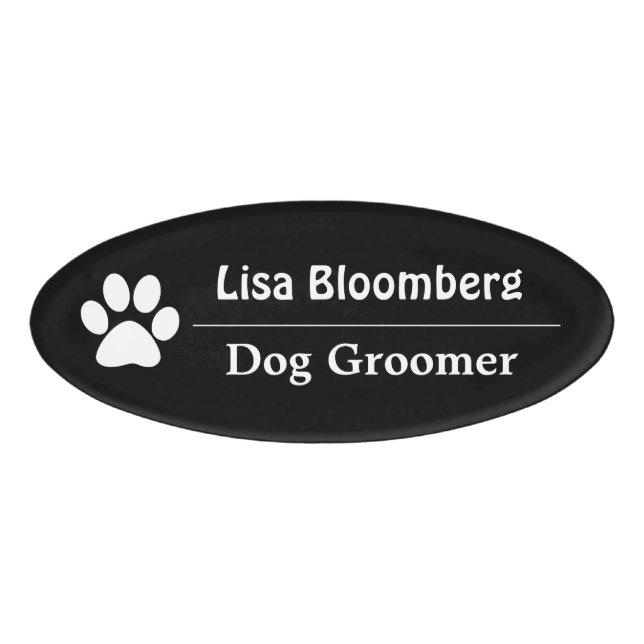 Dog Groomer Name Tag Personalized (Front)