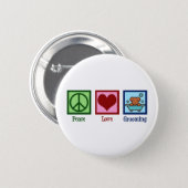 Dog Groomer Peace Love Pet Grooming 2 Inch Round Button (Front & Back)