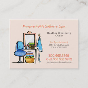 Dog Groomer Pet Spa Chair Waiting Business Card