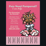 Dog Groomer Pet Spa Yorkie Curlers Tear Sheet<br><div class="desc">Click the Read More link below to view coordinating products. Promote your pet grooming business with these full colour eye-catching flyers that you personalize with your own info. Original design by Andie, illustrator and creator of Off-Leash Art™, featuring her hand drawn Yorkie illustration. To change the background colour, click the...</div>
