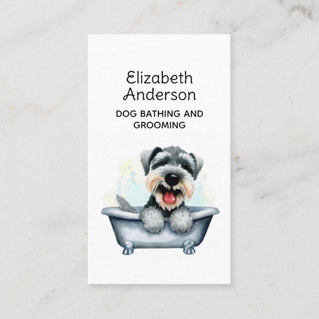 Dog Groomer Schnauzer Business Card (Front)