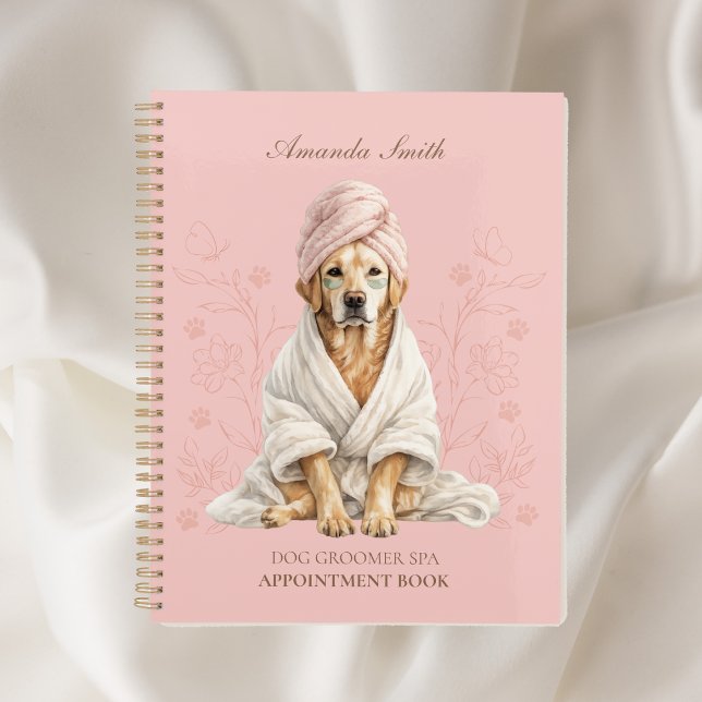Dog Groomer Spa Personalized Appoitment Notebook Planner (Front)