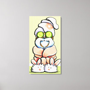 Dog Groomer Spa Robed Shih Tzu Cucumber Canvas Print