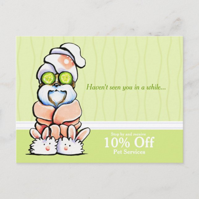Dog Groomer Spa Shih Tzu Cucumber Coupon Mailer Postcard (Front)