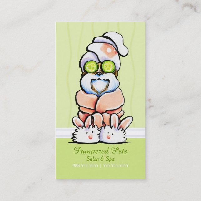 Dog Groomer Spa Shih Tzu Cucumber Customer Punch Loyalty Card (Front)