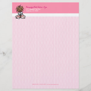 Dog Groomer Spa Yorkie Pink Letterhead