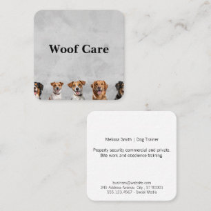 Dog Groomer Trainer Dog Breed Square Business Card