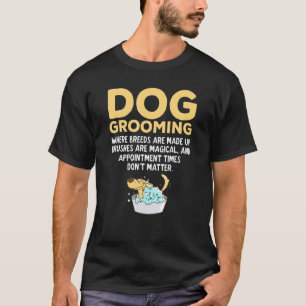 Dog Groomer Vintage Breeds Joke Pet Grooming Dog O T-Shirt