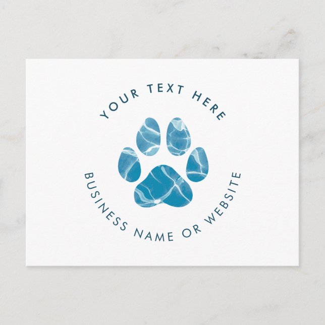 Dog Groomer Wash Water Paws Prints Promotional Postcard (Front)
