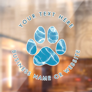 Dog Groomer Wash Water Paws Prints Promotional Window Cling
