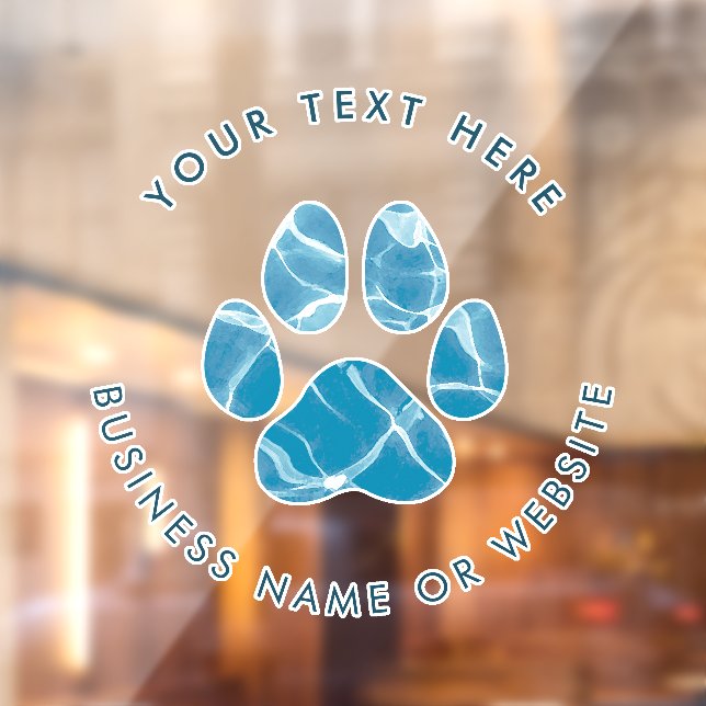 Dog Groomer Wash Water Paws Prints Promotional Window Cling (Sheet 2)