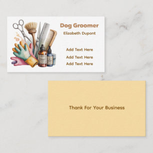 Dog Groomer Watercolor Business Card