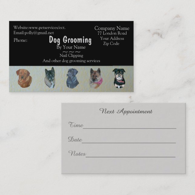 dog Grooming and pet care services appointment (Front/Back)