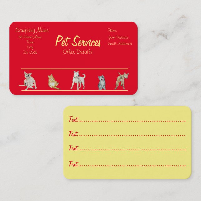dog Grooming and pet care services appointment Card (Front/Back)