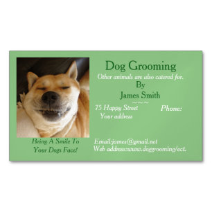 dog Grooming and pet care services appointment Magnetic Business Card