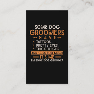 Dog Grooming Animal Tattooed Dog Groomer Business Card