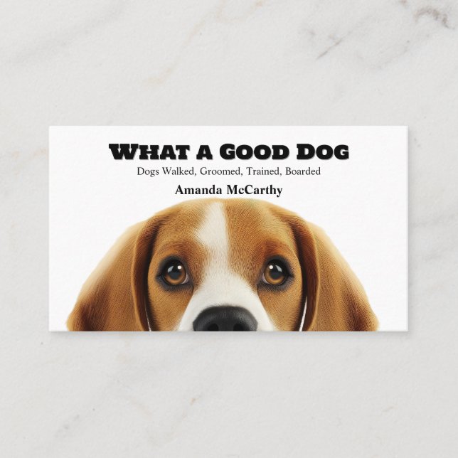 Dog Grooming Boarding Training Walking Business Card (Front)