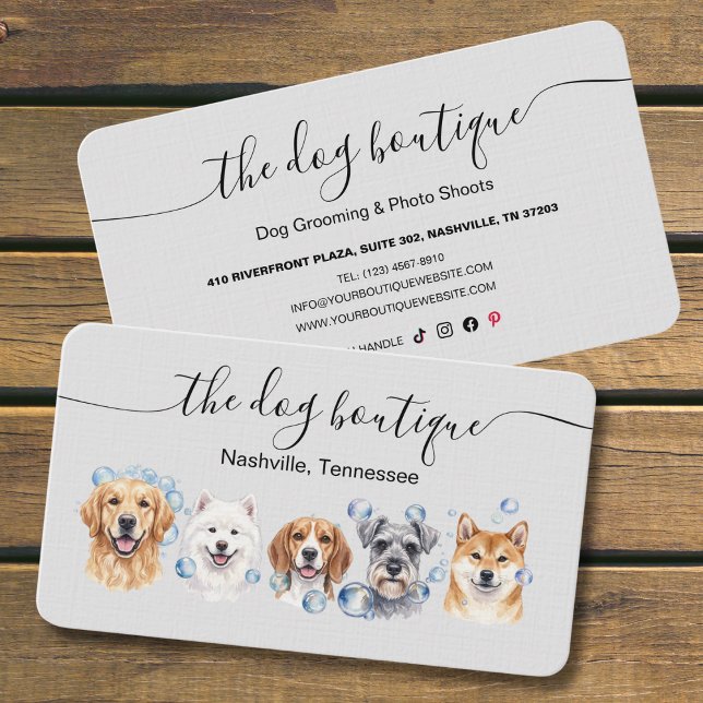 Dog Grooming Business Card  (Dog grooming business card)