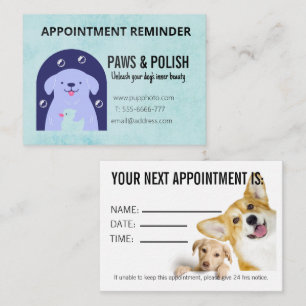 Dog Grooming Business Custom Appointment Card