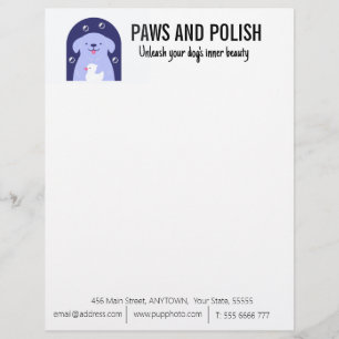 Dog Grooming Business Custom  Letterhead
