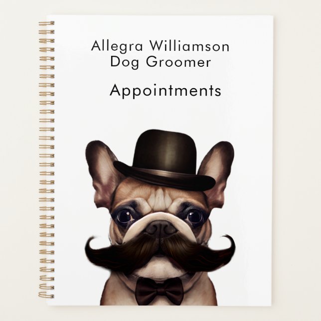 Dog Grooming Business French Bulldog Appointment Planner (Front)