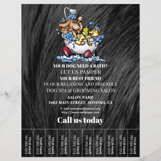 Dog grooming business personalized flyer (Front)