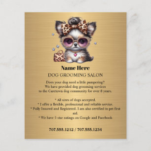 Dog grooming business personalized flyer