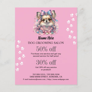 Dog grooming business personalized flyer