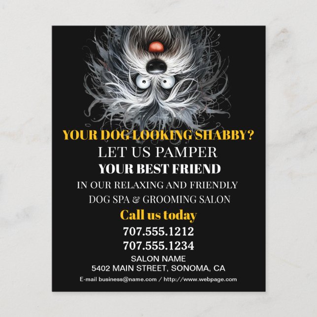 Dog grooming business personalized flyer (Front)