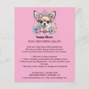 Dog grooming business personalized flyer